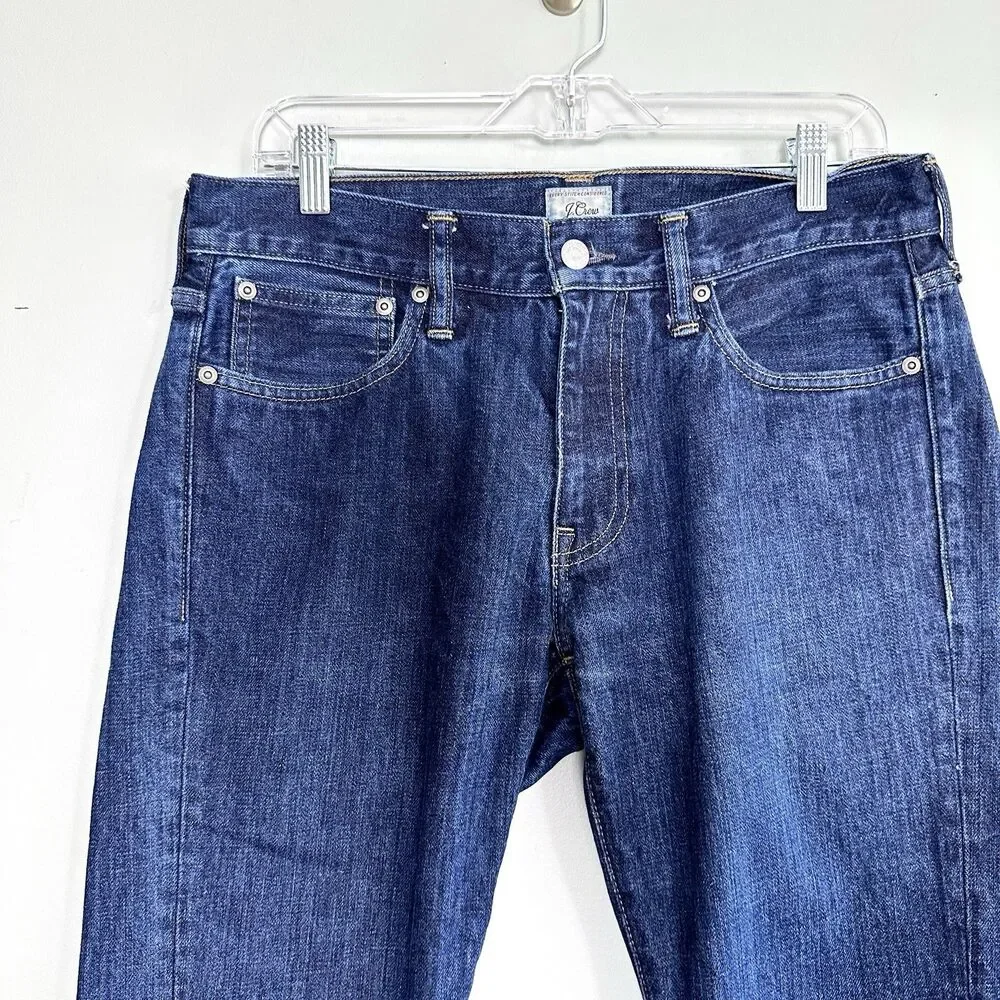 J Crew 484 Jeans Mens 31x30 Blue Dark Wash Slim Denim Cotton Mid Rise